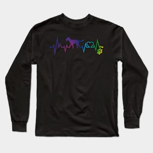 Small Munsterlander pointer  Colorful Heartbeat, Heart & Dog Paw Long Sleeve T-Shirt